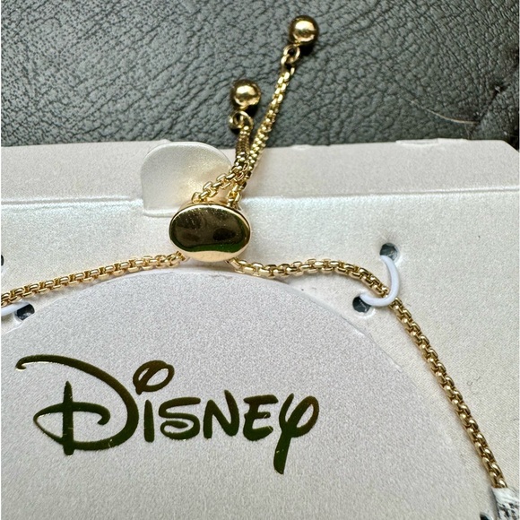Disney Tis the Season to be Jolly 14k Gold Flash Plated Adjustable Bracelet Xmas - Picture 5 of 5